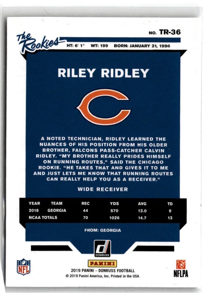 2019 Donruss The Rookies Riley Ridley