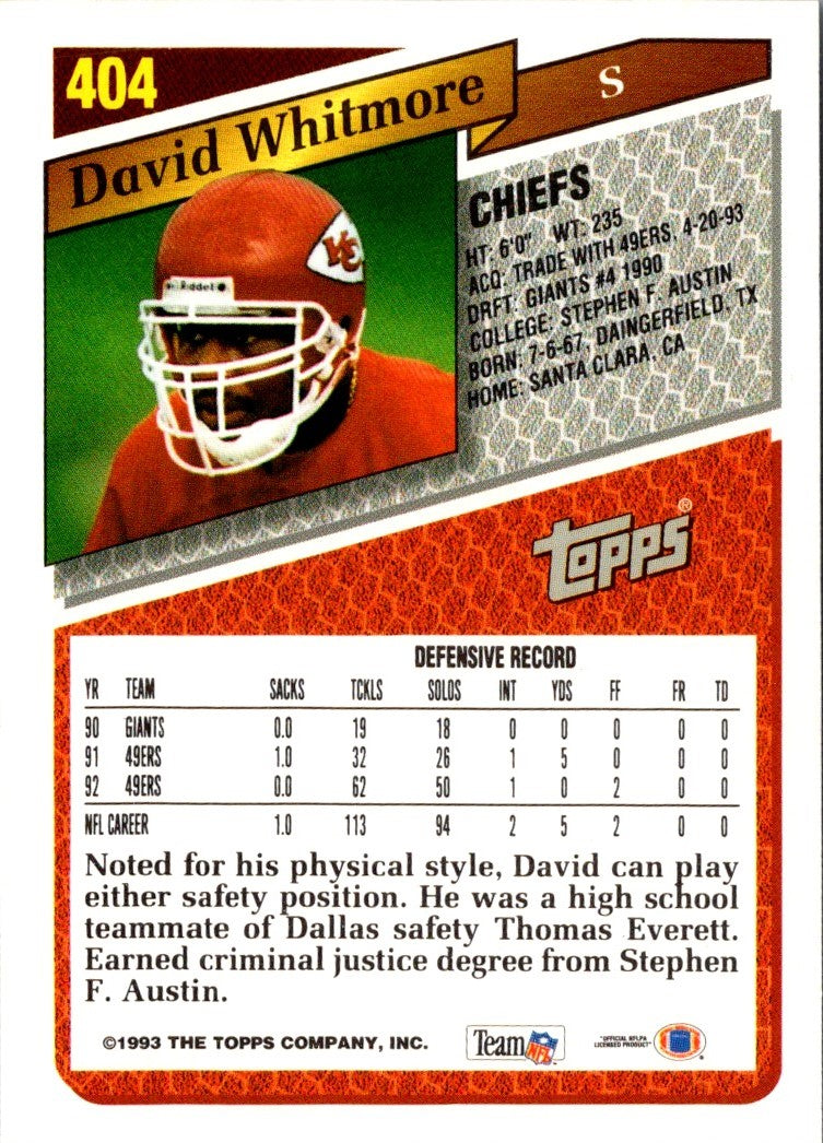 1993 Topps David Whitmore