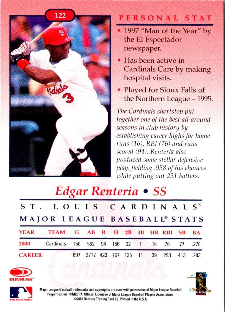 2001 Donruss Studio Edgar Renteria