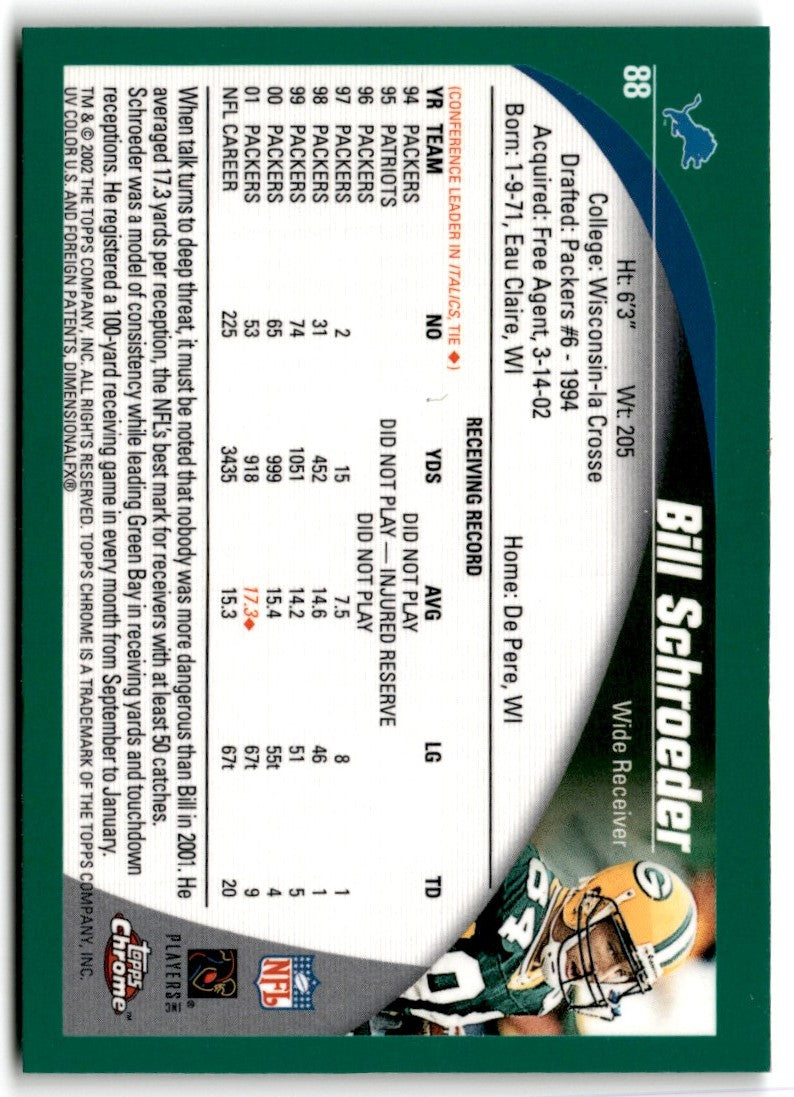 2002 Topps Chrome Bill Schroeder
