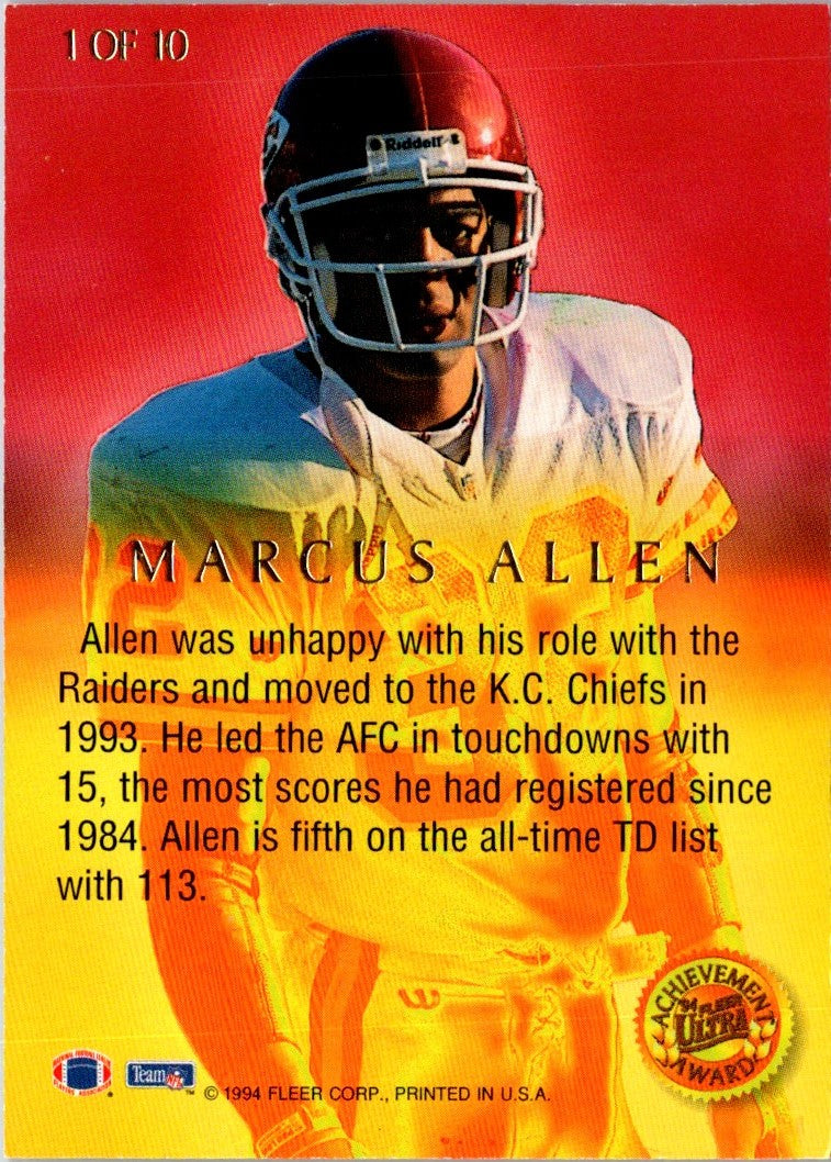 1994 Ultra Achievement Awards Jumbos Marcus Allen