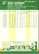 1987 Fleer Star Stickers Bob Horner