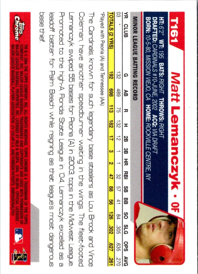 2004 Topps Traded & Rookies Matt Lemanczyk