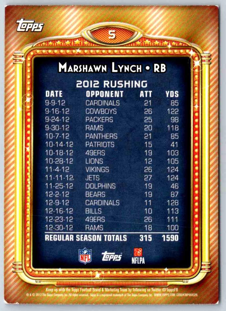 2013 Topps Marshawn Lynch