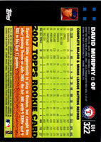 2007 Topps Updates & Highlights David Murphy #UH322