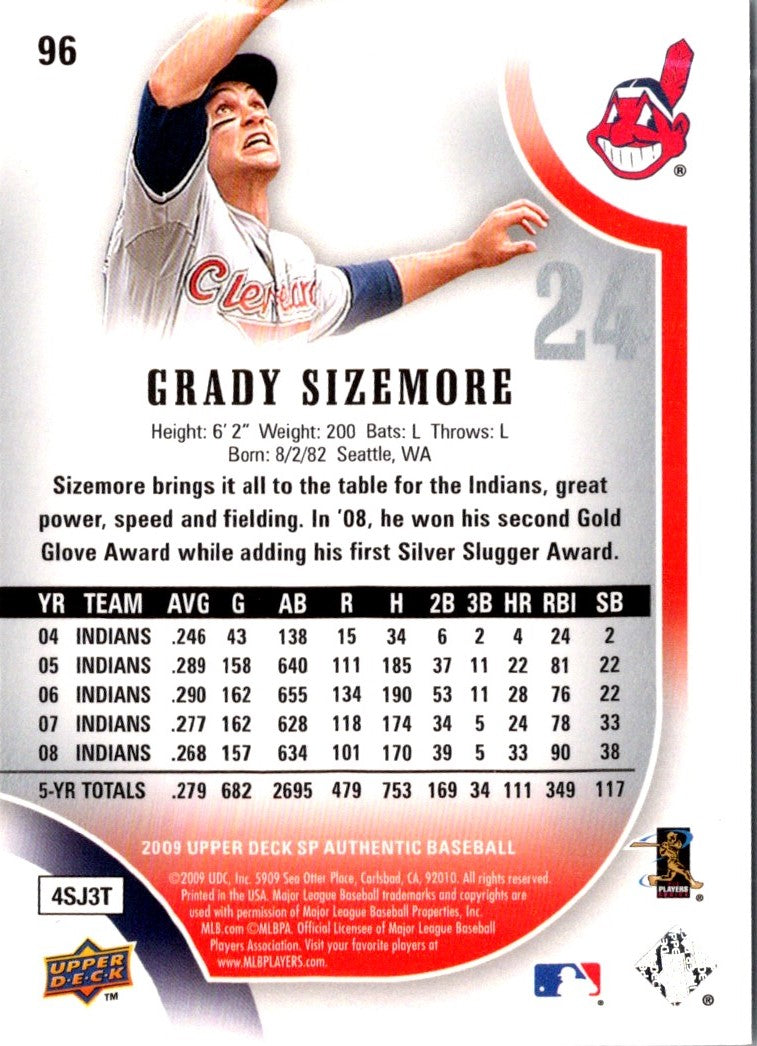 2009 SP Authentic Grady Sizemore