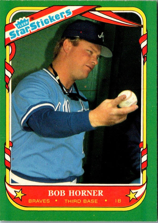 1987 Fleer Star Stickers Bob Horner #61