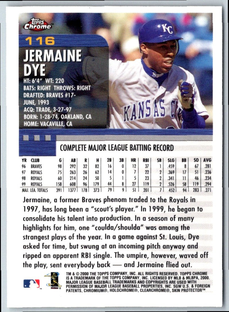 2000 Topps Jermaine Dye