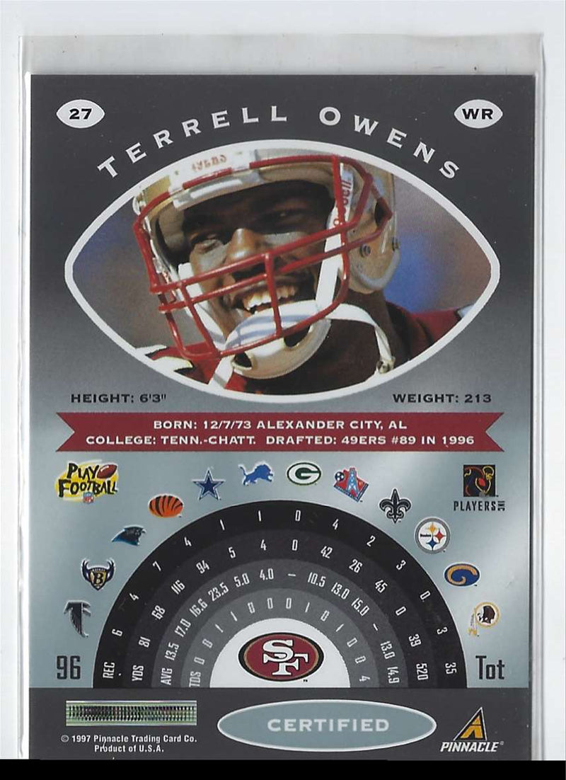 1997 Pinnacle Certified Terrell Owens