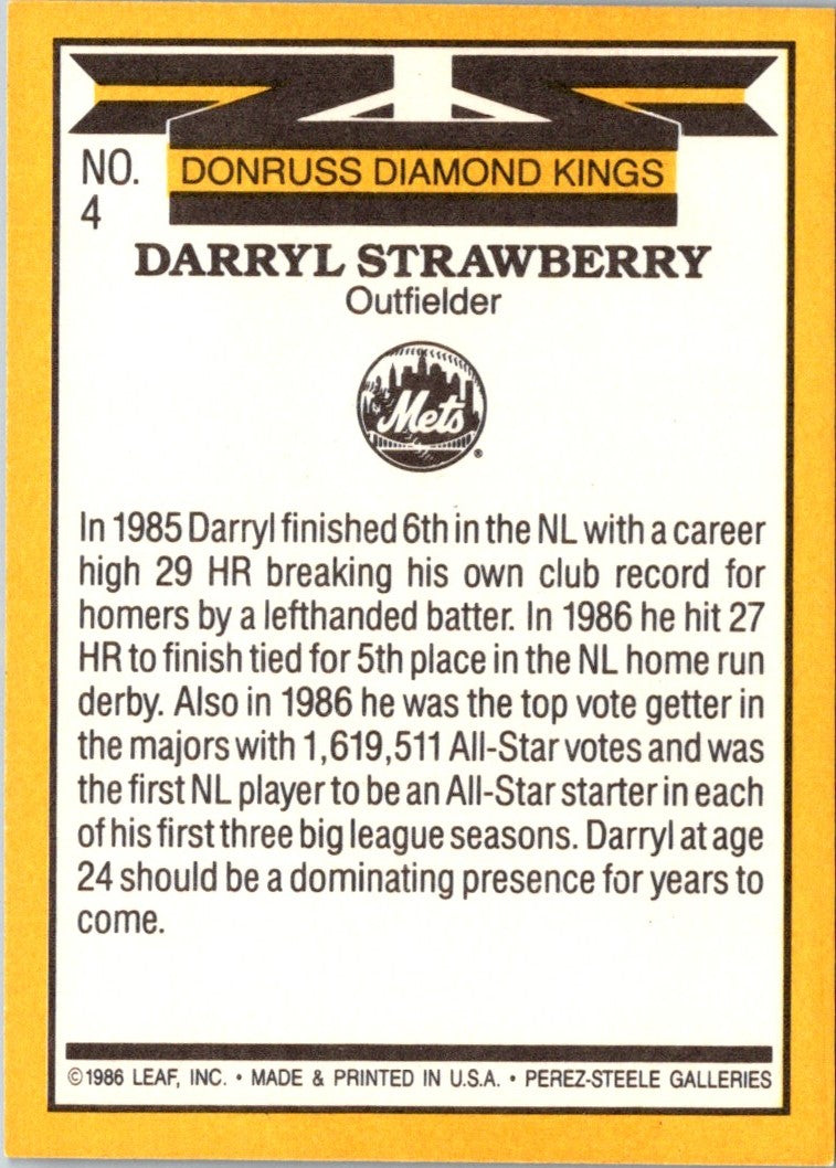 1987 Leaf Darryl Strawberry