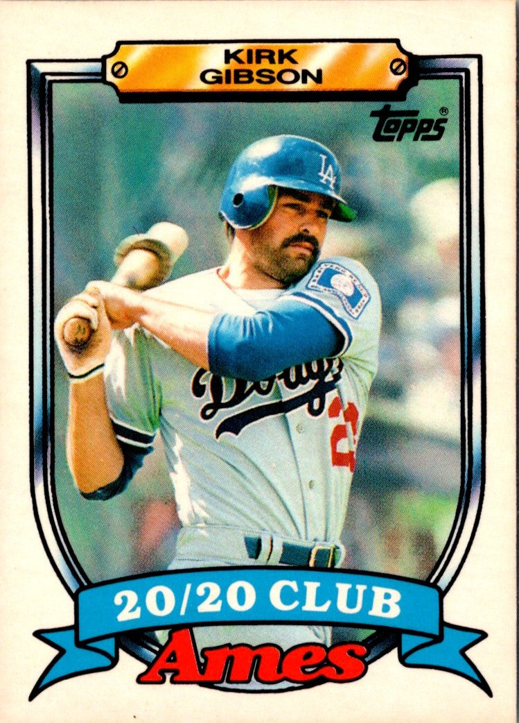 1989 Topps Ames 20/20 Club Kirk Gibson