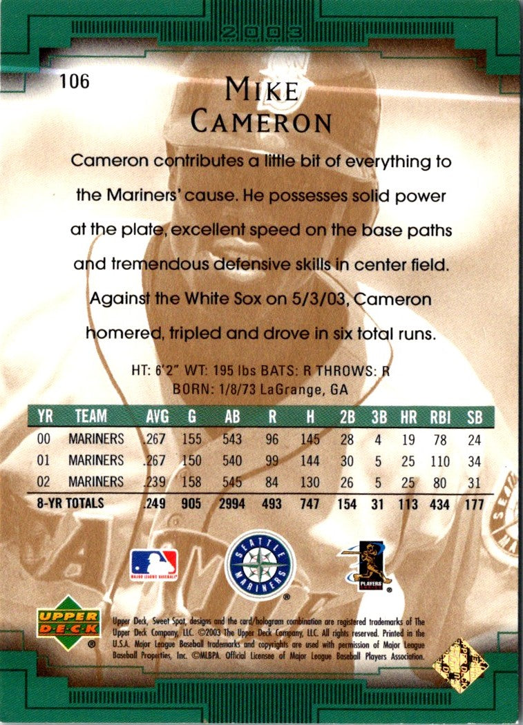 2003 Upper Deck Sweet Spot Mike Cameron