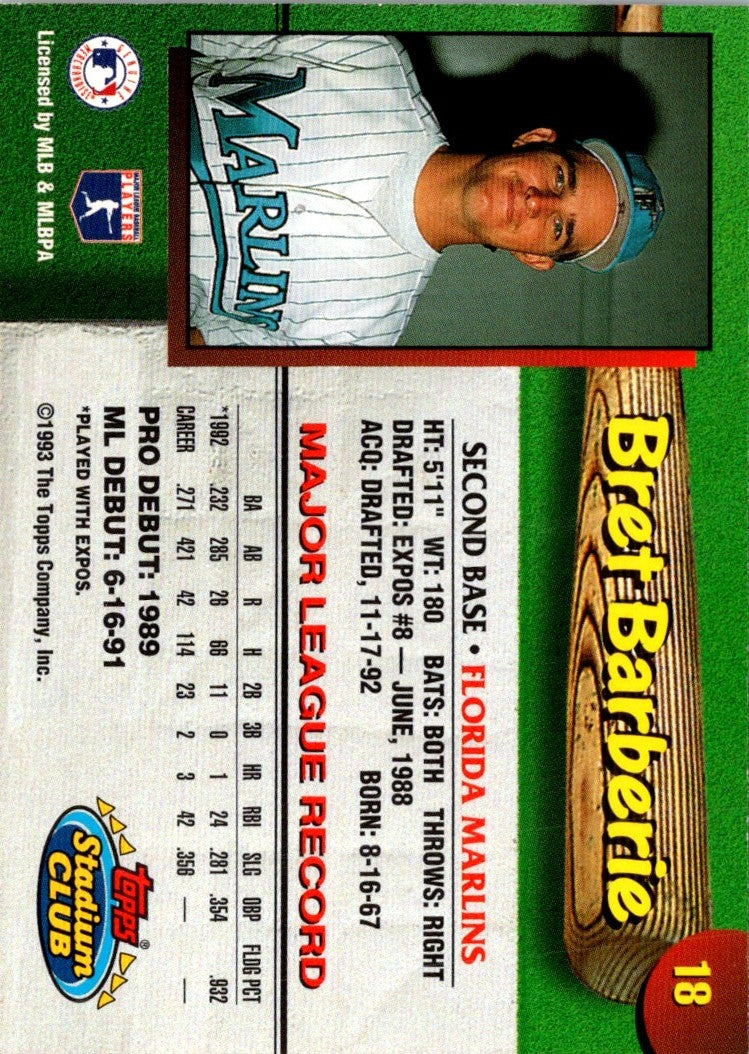 1993 Stadium Club Florida Marlins Bret Barberie