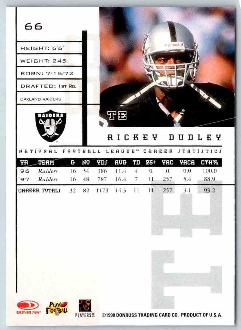 1998 Leaf Rookies And Stars Rickey Dudley
