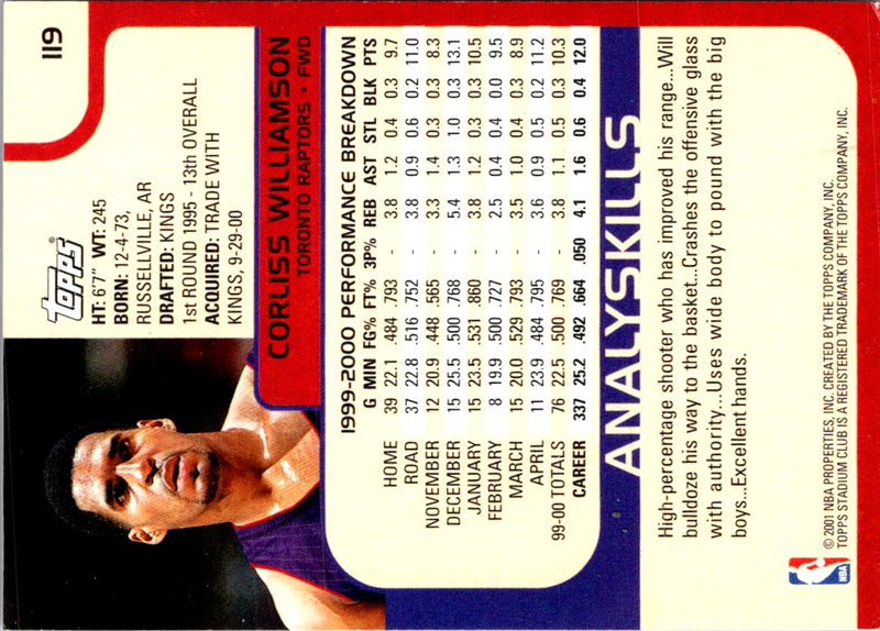 2000 Stadium Club Corliss Williamson
