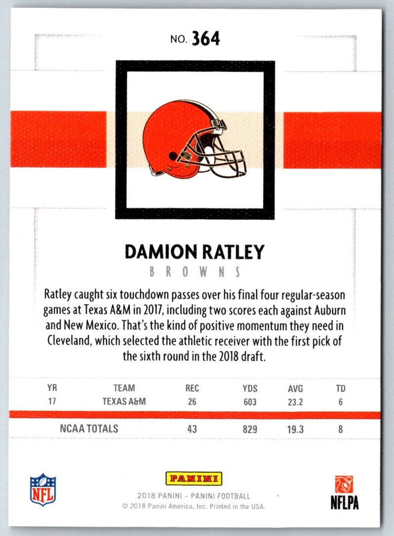 2018 Panini Damion Ratley