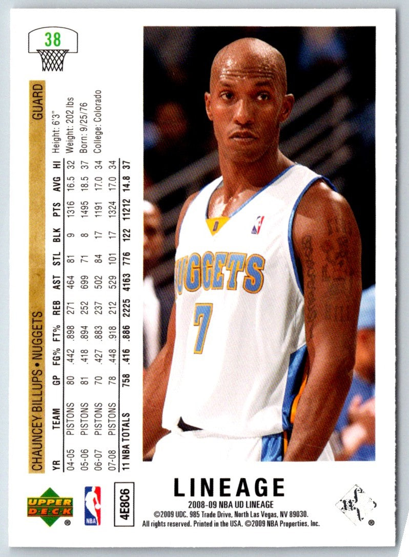 2008 Upper Deck Lineage Chauncey Billups