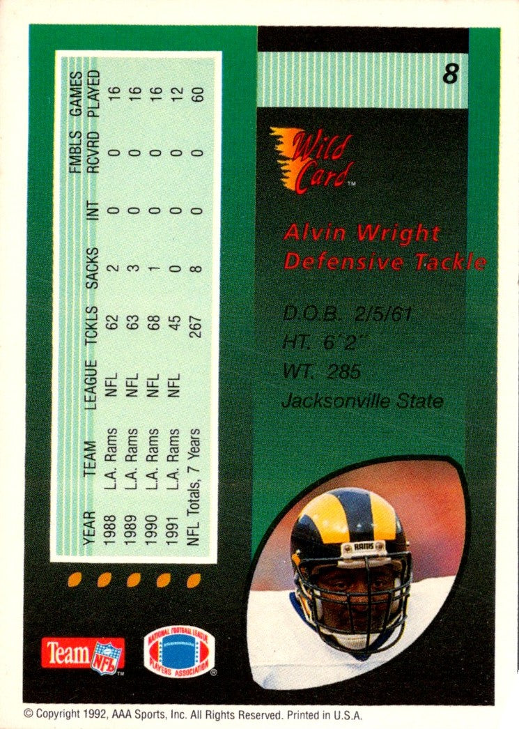 1992 Wild Card Alvin Wright