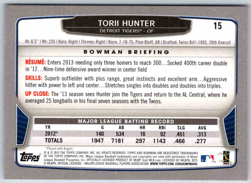 2014 Bowman Torii Hunter