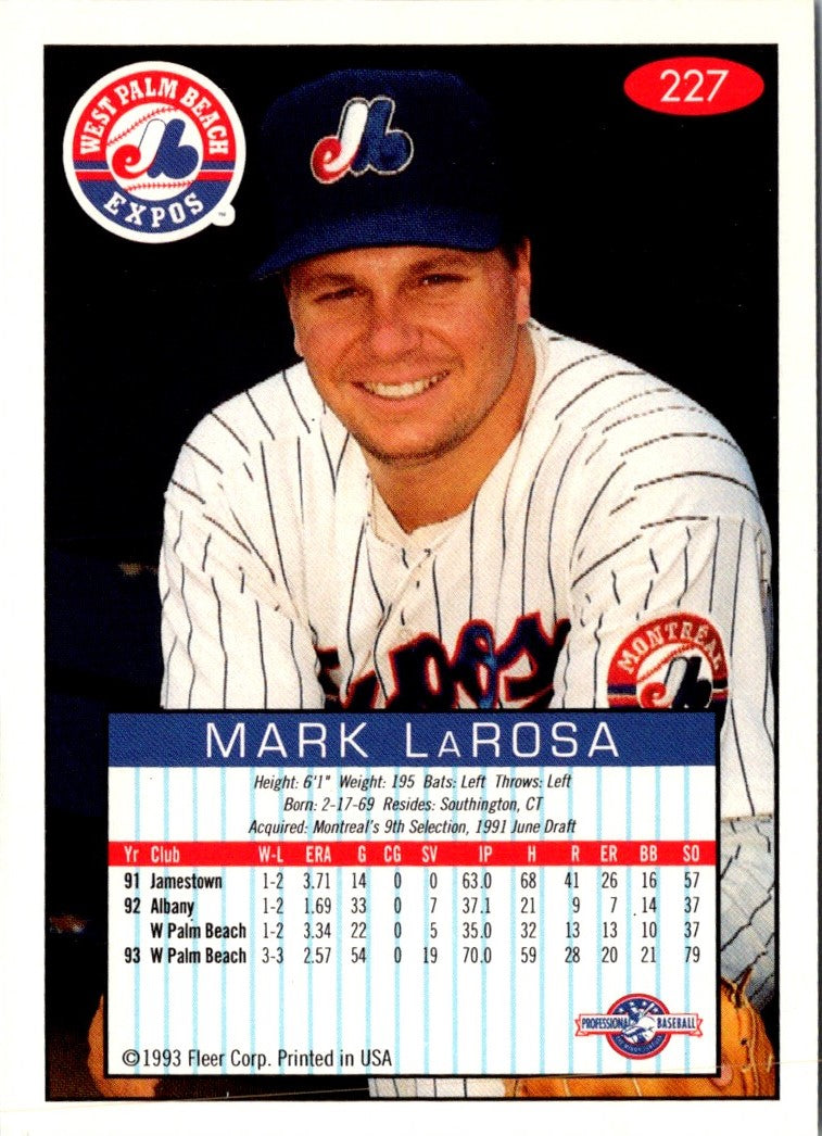 1993 Fleer Excel Mark LaRosa