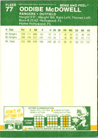 1987 Fleer Star Stickers Oddibe McDowell #77