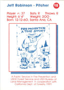 1991 California Angels Smokey Jeff Robinson