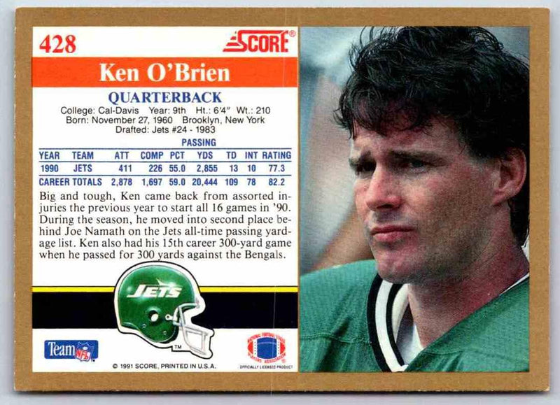 1991 Score Ken O'Brien