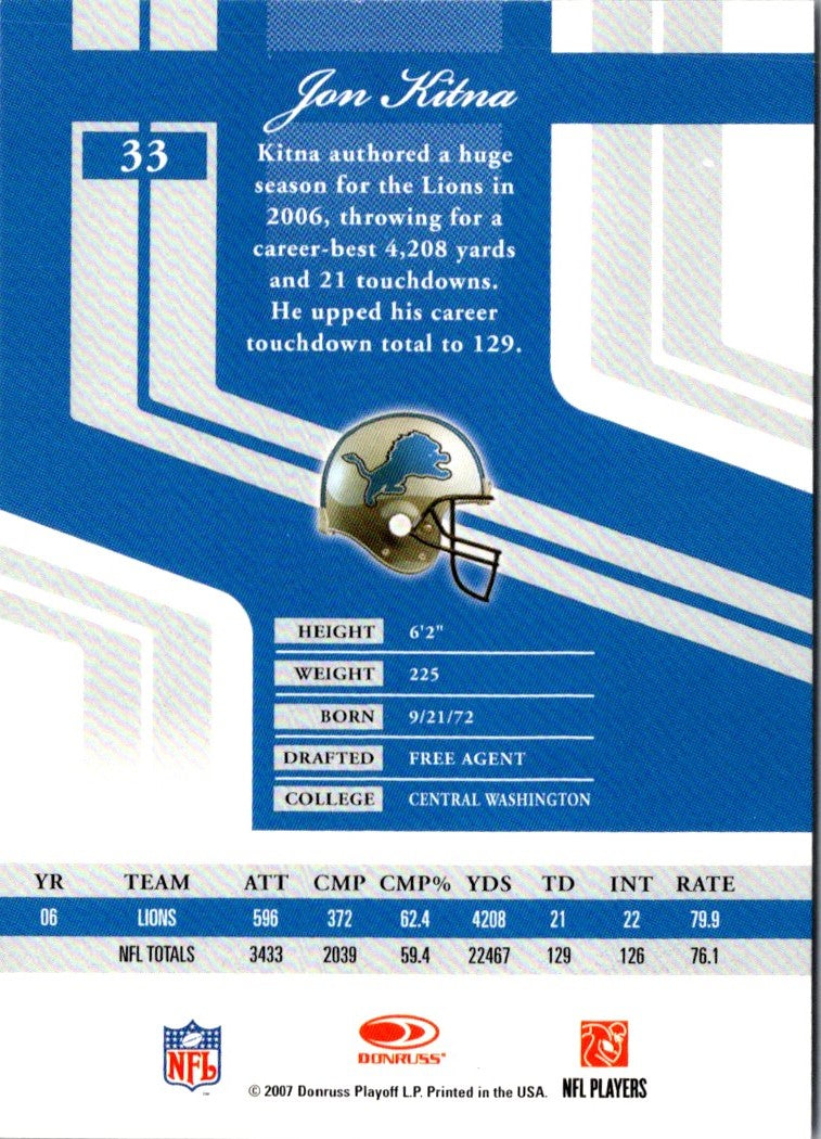 2007 Donruss Elite Jon Kitna