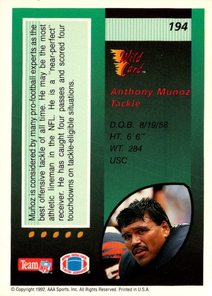 1992 Wild Card Anthony Munoz