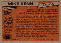 1981 Topps Mike Kenn #215 Rookie EX