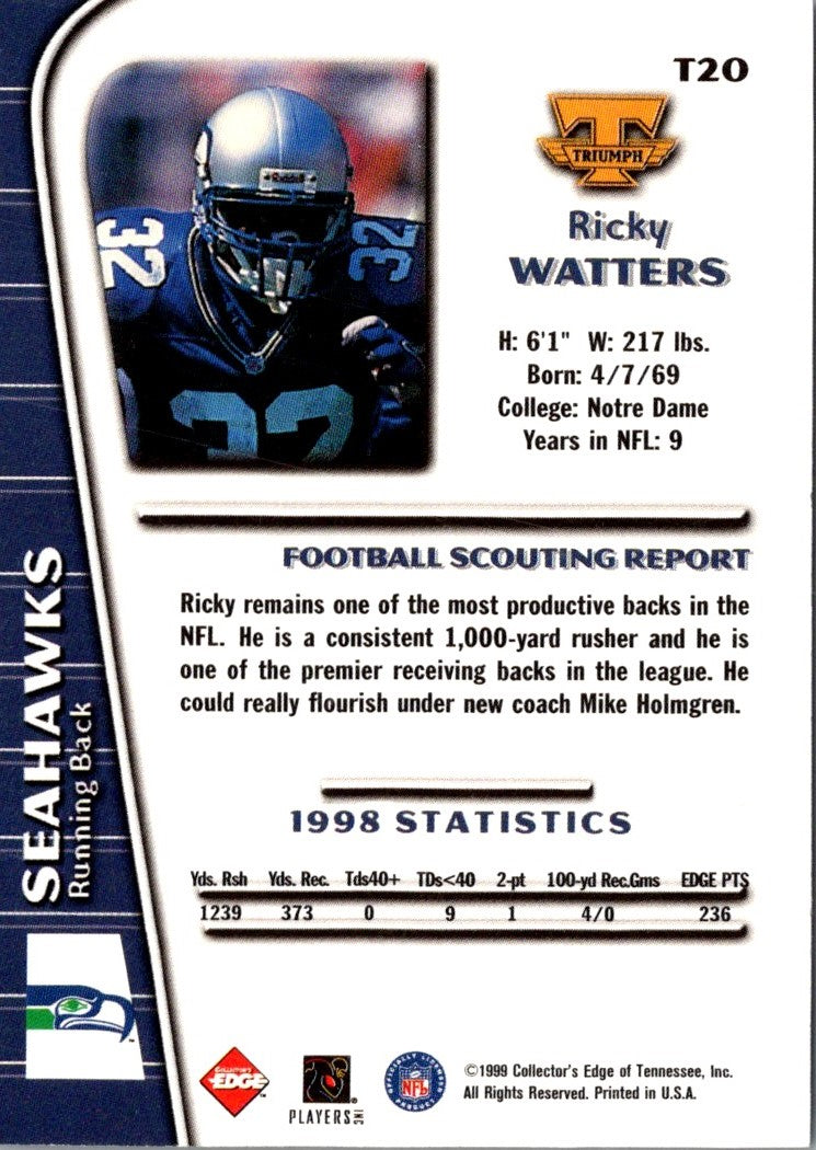 1999 Collector's Edge Triumph Ricky Watters