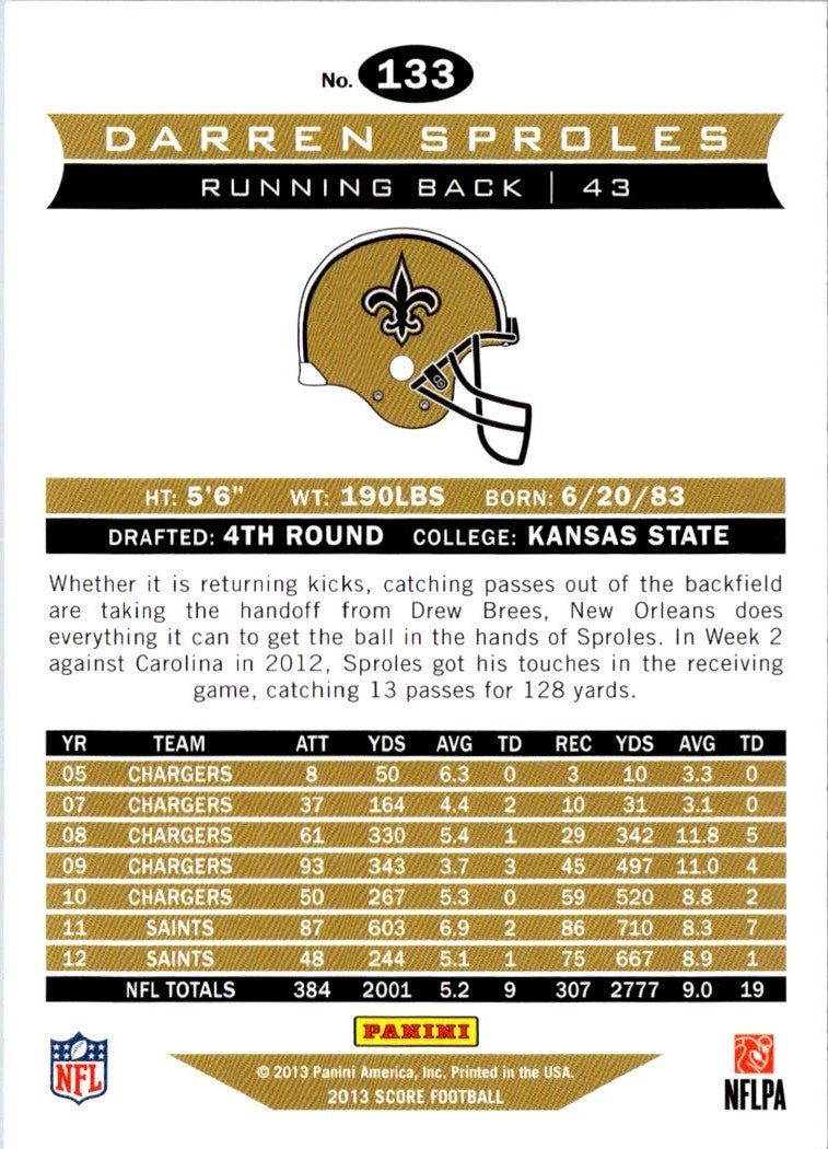 2013 Score Darren Sproles