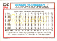 1992 Topps Dennis Rasmussen #252