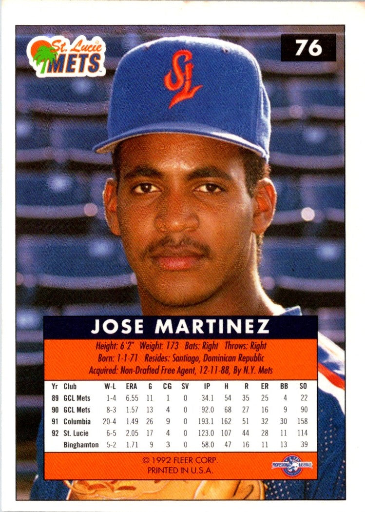 1992 Fleer Excel Jose Martinez