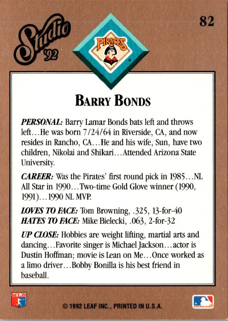 1992 Studio Barry Bonds