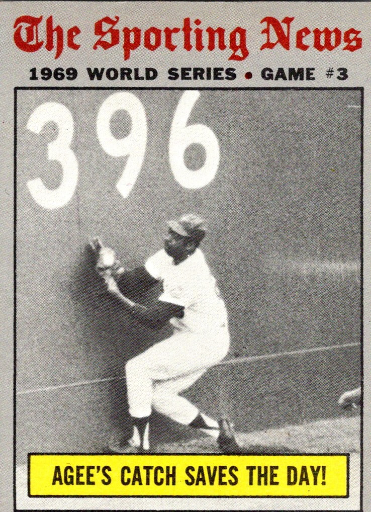 1970 Topps World Series Game 3 - Agee's Catch Saves The Day!