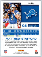 2017 Score Scorecard Matthew Stafford #20