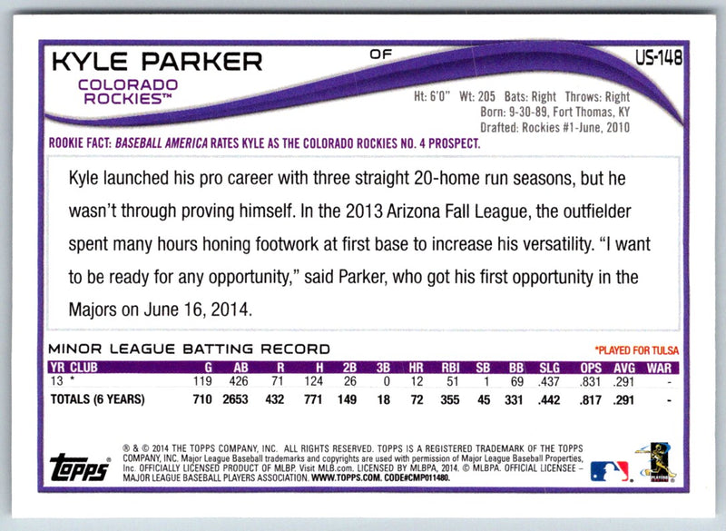 2014 Topps Update Kyle Parker