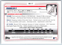 2020 Bowman Jesse Franklin V #BD-17