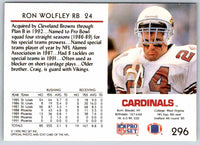 1992 Proset Ron Wolfley #296