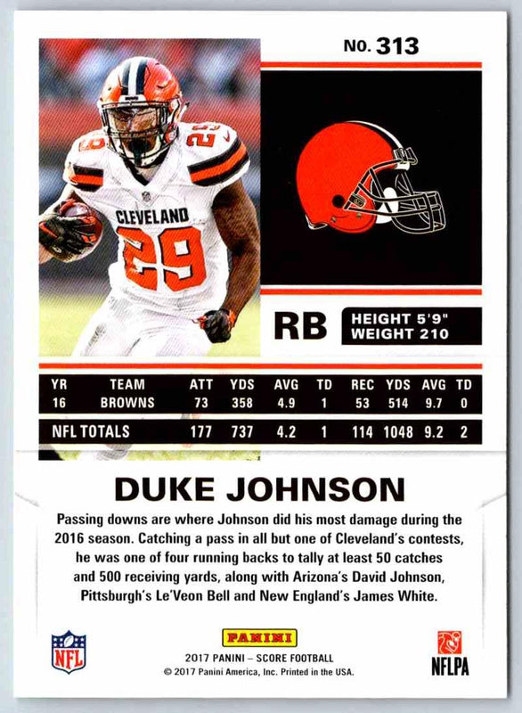 2017 Score Duke Johnson #313