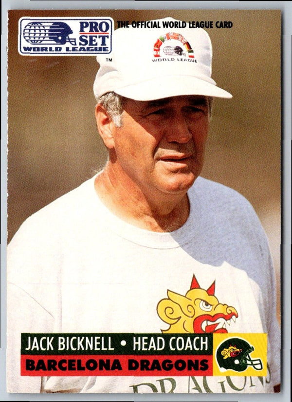1991 Pro Set WLAF Inserts Jack Bicknell #3