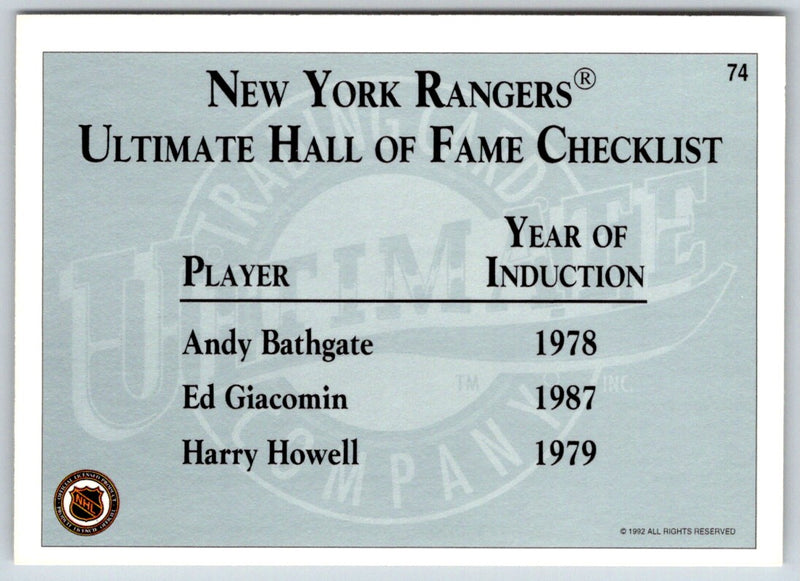 1991 Ultimate Original 6 French Andy Bathgate