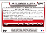 2012 Bowman Draft Picks & Prospects Chrome Alexander Muren #BDPP85
