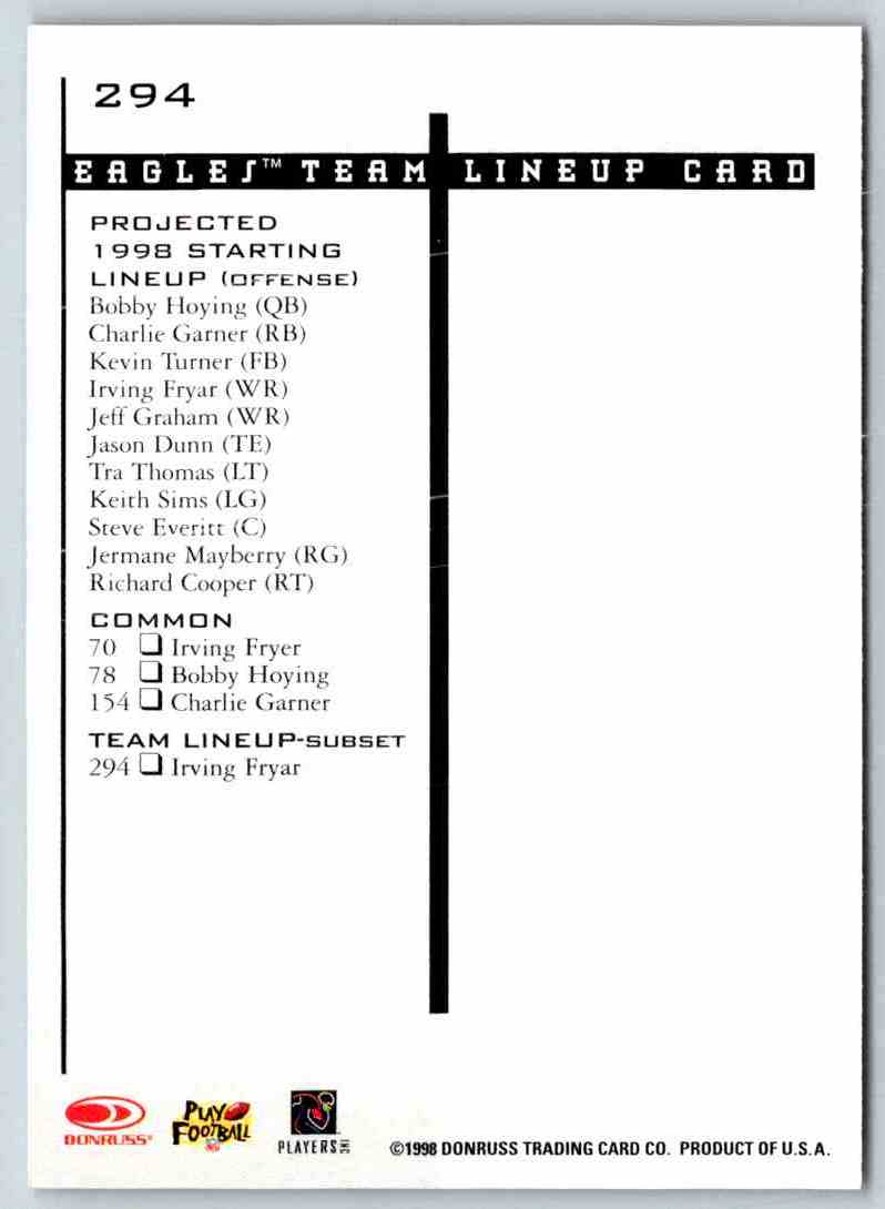 1998 Leaf Rookies And Stars Irving Fryar