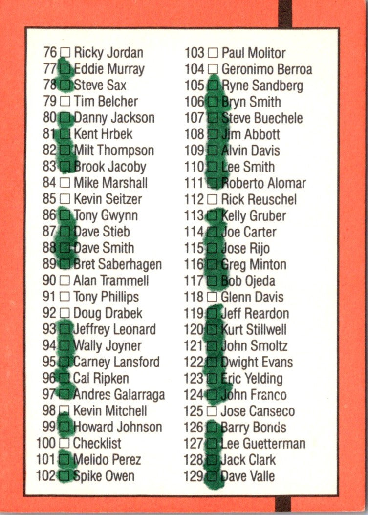 1990 Donruss Checklist