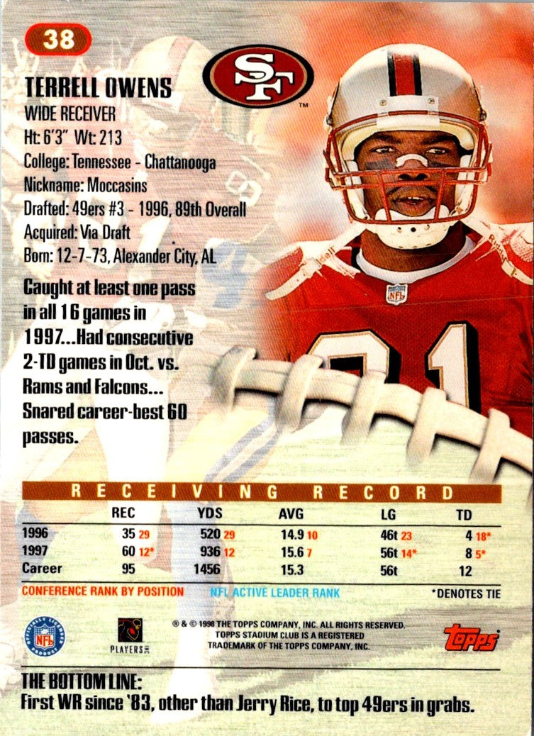 1998 Collector's Edge First Place Triple Threat Terrell Owens