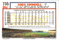 1992 Topps Greg Swindell #735