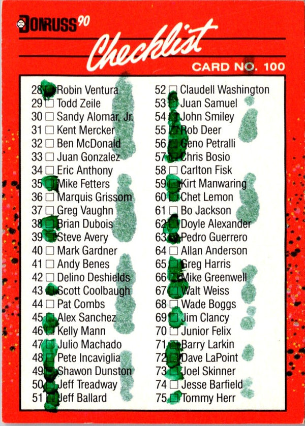 1990 Donruss Checklist #55