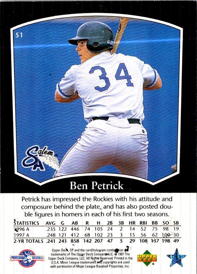 1998 SP Top Prospects Ben Petrick